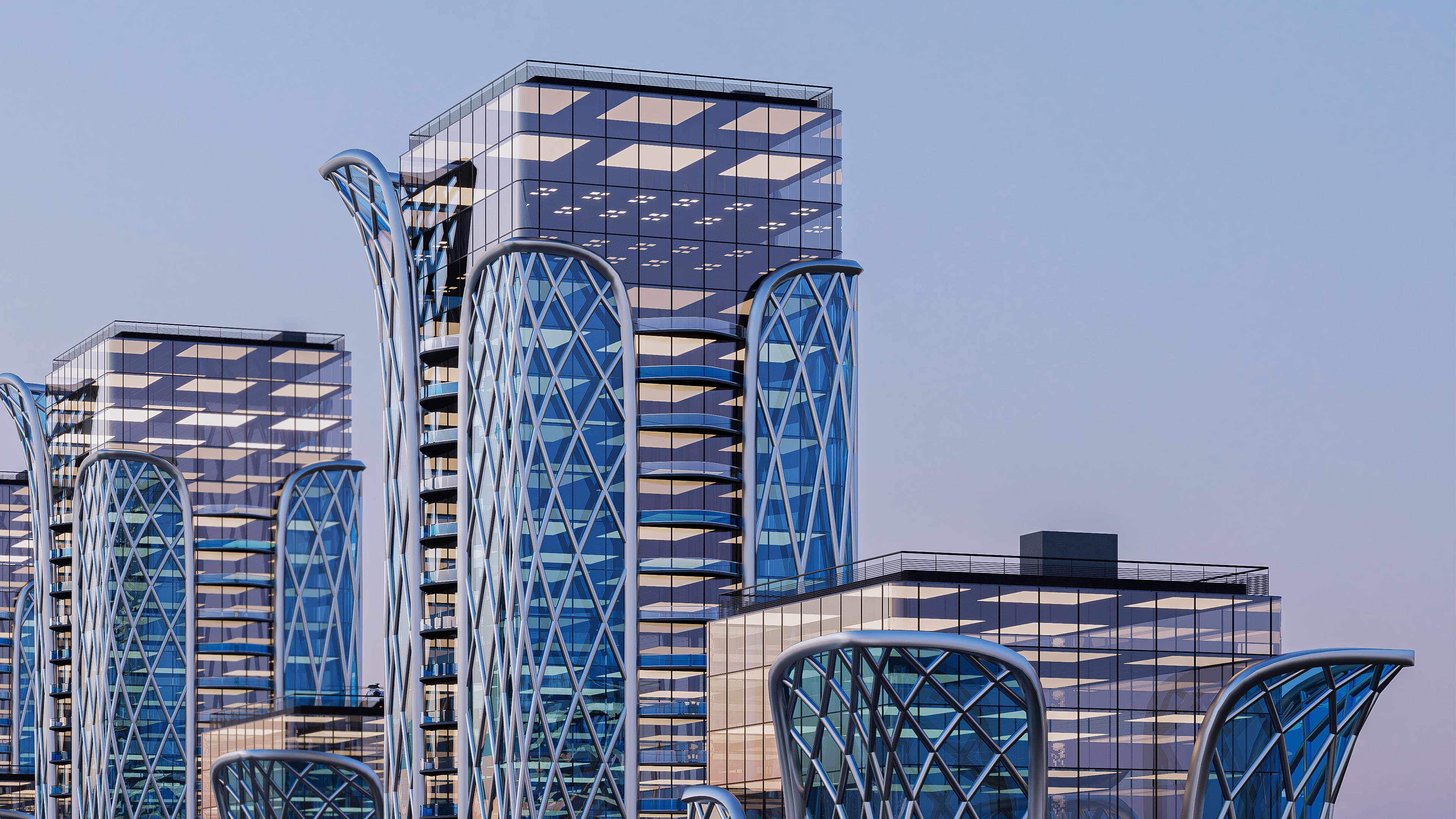 Contemporary living room interior with warm neutral tones