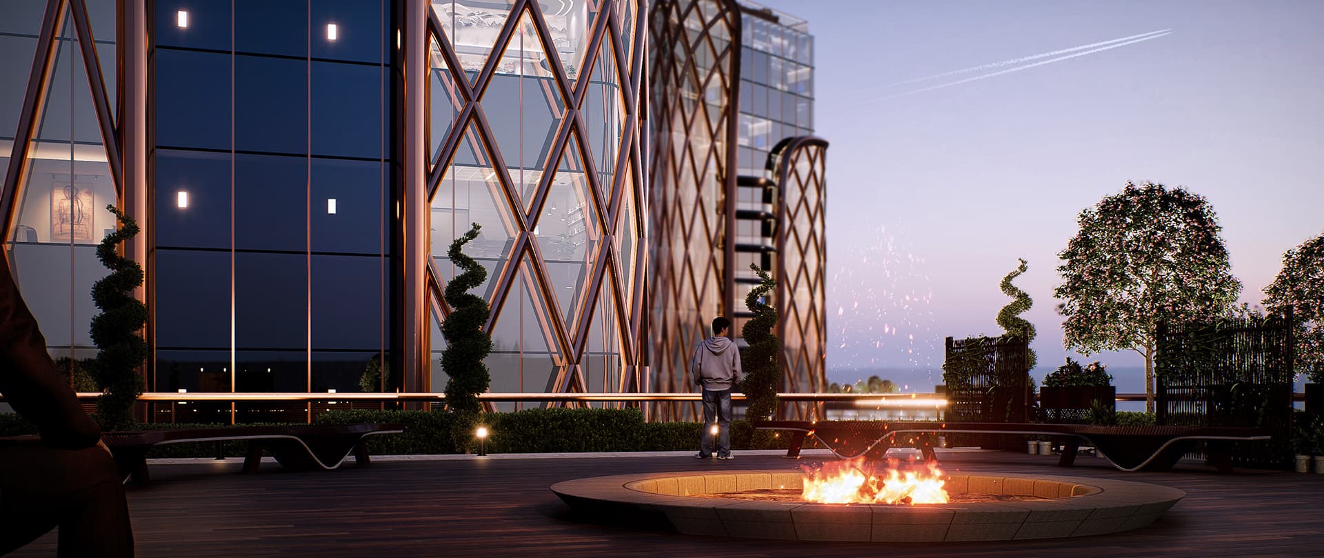 Glass Spire Commercial Towers